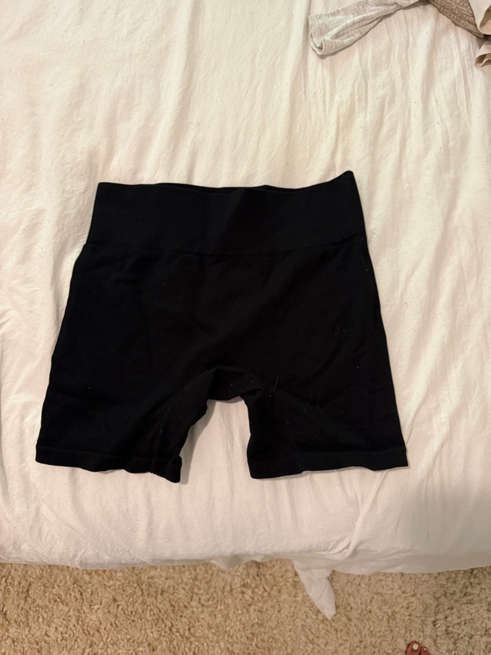 wild fable Black Ribbed High-Waist Shorts